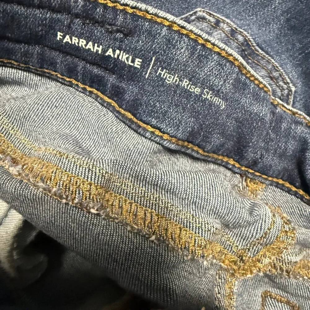 AG Farrah Ankle High Rise Skinny Jeans Size 26 Blue Denim - Picture 3 of 9